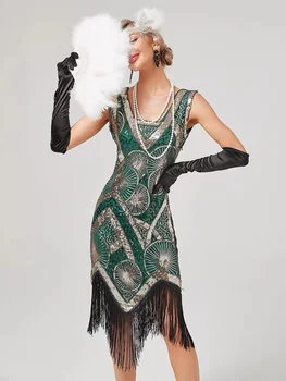 1920 Naujas Sunkiosios Pramonės Siuvinėjimo Zawalcowany China Suknelė Pokylių Suknelė su V-Kaklo Kutas Didelis Suknelė Sexy Suknelė Mados Vestido Y2k
