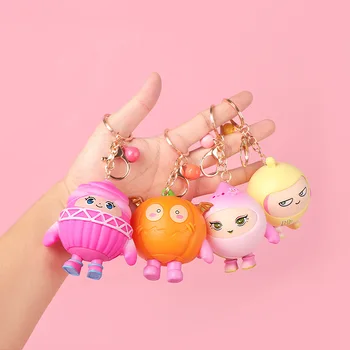 6pcs/set Kiaušinių Šaliai, Papuošalai Kute Keychain Pakabukas Mielas Kiaušinių Lėlės Cartoon Model Key Chain Bag