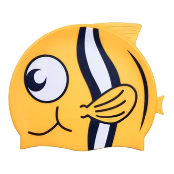 831C Lengvas Vaikas Plaukti Bžūp Animacinių filmų Žuvies Formos Plaukimo Kepuraitė Ilgų ir Trumpų Plaukų