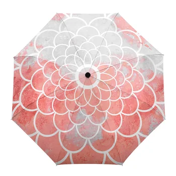 Aliejaus Tapybai Abstrakčių Gėlių Tekstūros Rožinė Automatinis Skėtis Kelionės Sulankstomas Skėtis Nešiojami Vėjo Skėtis Skėčiai