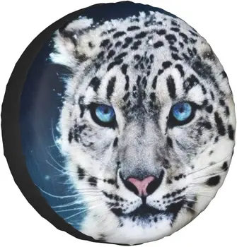 Blue Eyed Sniego Leopardas Spausdinti Atsarginių Padangų Padengti Vandeniui Padangų Varantys Raštas už Automobilių, Sunkvežimių VISUREIGIS Stovyklautojas Priekabos Rv 14