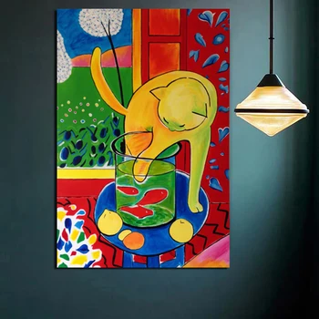 Derliaus Matisse Kačių Gaudyti Žuvų Plakato Meno Tapybos Drobės Spausdinti Kambarį Namų Dekoro Modernios Sienos Meno Aliejaus Tapybai Plakatas