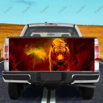Fire Tiger Apdailos Mens Automobilių Uodega Kamieno Apsaugoti Lipdukas, Decal, Automobilių Kėbulo, Automobilių Dekoracija SUV visureigis Universalus Pikapas