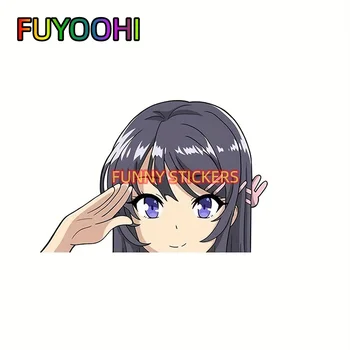 FUYOOHI Cute Girl Pasveikinti Automobilių Lipdukas Anime Vinilo Decal