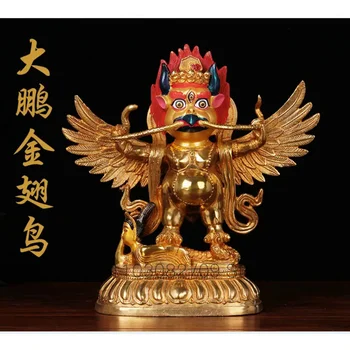 GEROS # 22 CM Dideli # namų NAMŲ efektyvių Talismanas # Budizmas gilding žalvario Garuda Dharmos suparna Budos statula