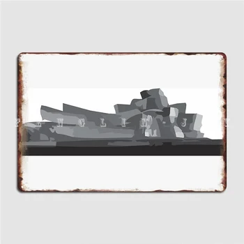 Guggenheimo Bilbao, Sukurta Frank O. Gehry Plakatas Metalo Apnašas Kino Virtuvės Urvas Pub Tapybos Dekoro Alavo Pasirašyti Plakatas