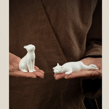 Gyvūnų Mielas Kačiukas Formos Balto Porceliano Rankdarbių Keramikos Apdaila DesktopNewChinese Papuošalai Dienos Dovana-Tai Derinys