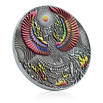 Kinija Phoenix Sidabrinė Moneta, Tai Ji Atminimo Medalis Retro Suvenyrų Spalvinga Meno Kolekcionieriams Papuošalai