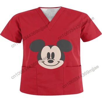 Kišeninis Moterų Top Disney Prabangių Drabužių Moterims Marškinėliai Slaugytoja Vienodas Viršūnes Y2k Streetwear 90s T-shirts Moteris Nemokamas Pristatymas Pasiūlymas