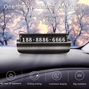 Laikino stovėjimo plokštė juda automobilis telefono numerį paslėptas šviesos kūrybos automobilio interjero prekės