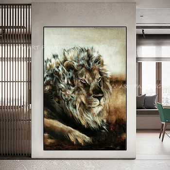 Liūtas aliejaus tapybai sienos paveiksl abstrakčiosios Tapybos ant Drobės Modernus Gyvūnų Sienos paveiksl Plakatas Kambarį Dovana