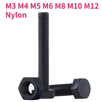 M3 M4 M5 M6 M8 M10 M12 Juodo Nailono Išorinis Šešiabriauniais Varžtais Šešiabriaunėmis Veržlėmis Izoliacija Plastiko Varžtais Derinys Rinkinys