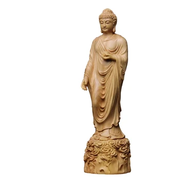 Medžio Drožyba Amitabha Budos Statulėlės Kambario Dekoro Statula, Skulptūra, Dailė Ir Amatai Ornamentu Budistų Tiekimo Namų Puošybai