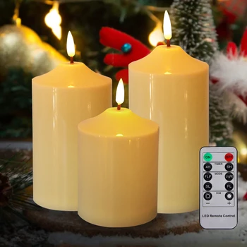 Nuotolinio Elektros Žvakė Φ7.6cm Flameless Bažnyčios Šviesiai Geltona Mirksi LED Kalėdų Atmosferą Lempos Flameless Kidf Naktį Lempa