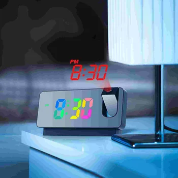 Projekcijos Žadintuvas Led Skaitmeninis Laikrodis Projekcija ant Lubų, Sienų Temperatūra Data Ekranas Naktiniai Laikrodis, Miegamojo Balta