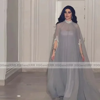 Saudo Arabija suknelės moterų 2023 Stebėjimo Prom Dresses Grindų Ilgis Lentjuostės Apsiaustu, Vakaro Suknelės, suknelės už promenadzie