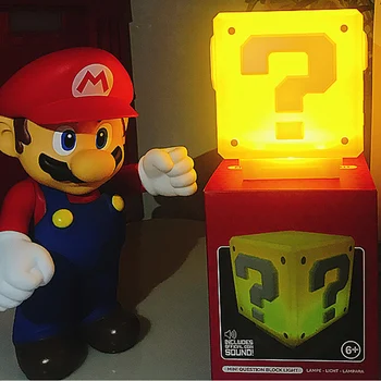 USB Įkrovimo LED klaustuko Naktį Šviesos Super Mario Bros Žaidimai Vaikams Nakties Šviesos Miegamasis Stalo Lempa Vaikams Gimtadienio Dovanos