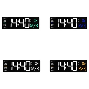 16-Colių LED Skaitmeninis Ekranas Sieninis Laikrodis Temperatūros Ir Drėgnumo Rodymas Europos Sieninis Laikrodis Laikmatis Atgalinės atskaitos Laikmatis