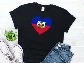 Didžiuojasi Haičio, Haičio Šaknų, Didžiuojasi Haičio Aš Myliu Haičio Vėliava T-Shirt