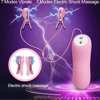 Elektros Šoko Spenelių Pūlingas Spaustuvai Spenelių Vibratorius Krūties Masažas Klitorio grindų lūpos Įrašą Stimuliacijos Sekso Žaislas Moterims, 18 Suaugusiųjų Žaislas