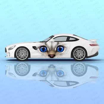 Gyvūnų Akių Modelį Lenktyninį Automobilį Grafinis Decal Viso Kūno Vinilo Įvyniojimas Modernus Dizainas Vektorius Vaizdo Wrap Dekoratyvinis Lipdukas Automobilio Lipdukas
