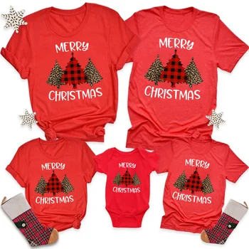Linksmų Kalėdų Šeimos T Shirts Šeimos Kalėdų T-Shirts Mamytė ir Man T-Shirt Šeimos Atitikimo Kalėdų Spausdinimo Drabužius Viršūnės