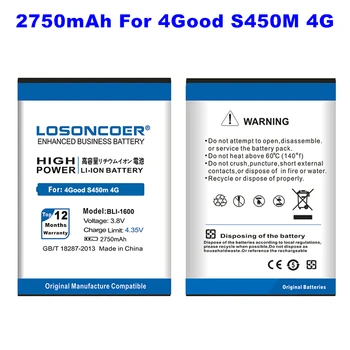 LOSONCOER 2750mAh BLI-1600 Baterija 4Good S450m 4G TLI-1600 Didelės Talpos Telefono Bateriją