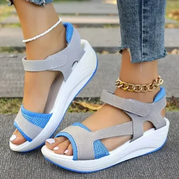 Moterų Pleištai Sandalai Platforma Vasaros 2024 Šlepetės Atidaryti Kojų Kulnai Fifo Prekės ženklo Paplūdimio Lauko Zapatos Mujer Skaidres Sandalai