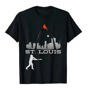Saint Louis Raudona Kardinolas Marškinėlius Horizontai Beisbolo Žaidėjas Viršūnes Tees Slim Fit Camisa Medvilnės Vyrų T Shirts Juokinga