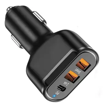 USB C Greitai Automobilinis Kroviklis 3 Uostų Galios Tiekimo PD Car Adapter 30W Belaidis Automobilinis Įkroviklis Greito Įkrovimo Mini Automobilinis Įkroviklis Pažangaus